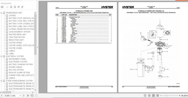 Hyster Electric Motor Hand Trucks E438 P1.8 AC P2.0 2.0L AC P2.2 AC Parts Manual 1669215 3