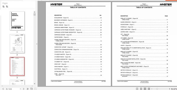 Hyster Electric Motor Narrow Aisle Trucks A217 N30FR Parts Manual 897473 2