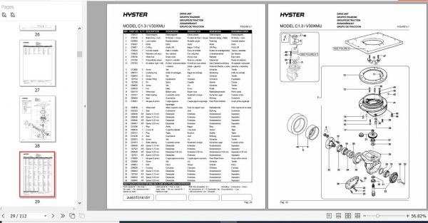 Hyster Electric Motor Narrow Aisle Trucks A463 C1.01.3 V30XMU Parts Manual 1496272 2