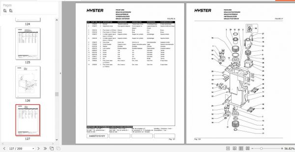Hyster Electric Motor Narrow Aisle Trucks A465 C1.8X V40XMU Parts Manual 1496274 2