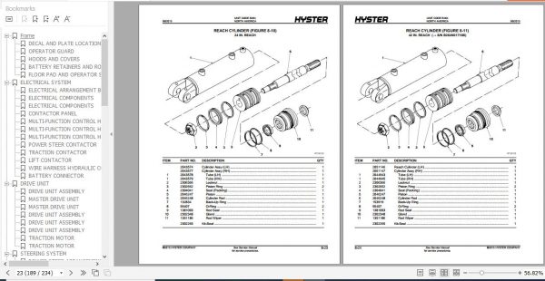 Hyster Electric Motor Narrow Aisle Trucks B264 N30XMXDR3 N45XMXR3 Parts Manual 1496159 3