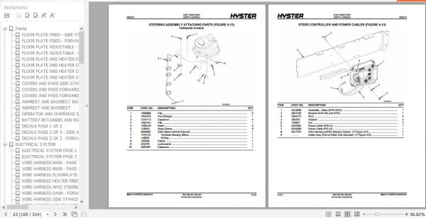 Hyster Electric Motor Narrow Aisle Trucks B265 N35ZRS2 N40ZRS2 N30ZDRS2 Parts Manual 4075009 3