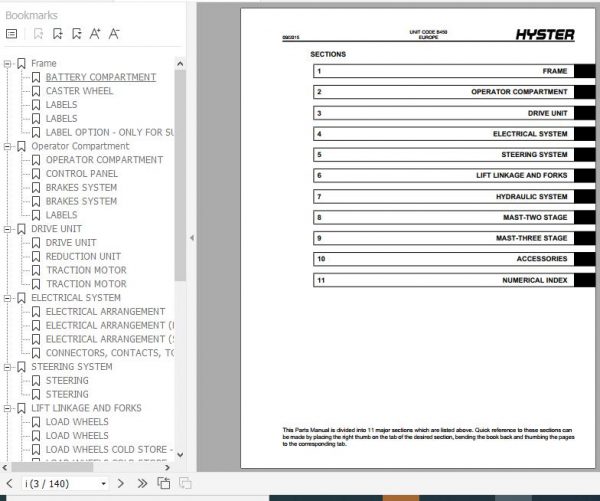 Hyster Electric Motor Narrow Aisle Trucks B450 RS1.2 RS1.5 Parts Manual 1530228 2