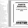 Hyster Electric Motor Narrow Aisle Trucks B460 K1.0M K1.0H K1.0H WP Parts Manual 1596201 1