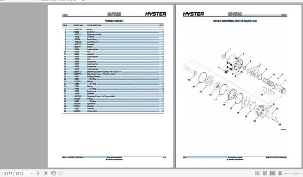 Hyster Electric Motor Narrow Aisle Trucks B470 N25XMDR2 N30 40XMR2 Parts Manual 1453699 3