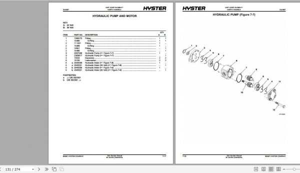 Hyster Electric Motor Narrow Aisle Trucks B471 N50XMA2 Parts Manual 1453699 3