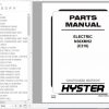 Hyster Electric Motor Narrow Aisle Trucks C210 N30XMH2 Parts Manual 1475781 1