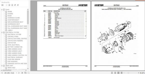 Hyster Electric Motor Narrow Aisle Trucks C210 N30XMH2 Parts Manual 1475781 3