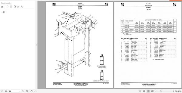 Hyster Electric Motor Narrow Aisle Trucks D118 R30E EA EF R35E Parts Manual 852423 2