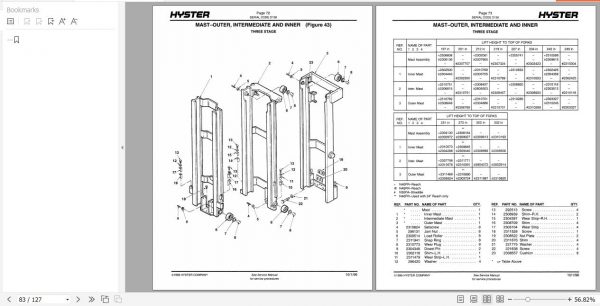 Hyster Electric Motor Narrow Aisle Trucks D138 N40 45FR N50FA Parts Manual 897431 2