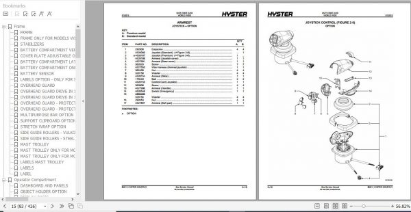 Hyster Electric Motor Narrow Aisle Trucks D435 R1.4 1.6 R1.6HD R1.6N R2.0 R2.0HD R2.5 Parts Manual 4065744 3