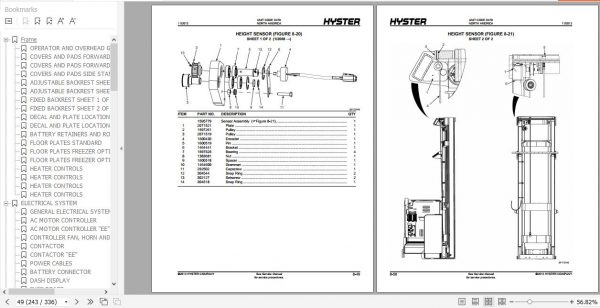 Hyster Electric Motor Narrow Aisle Trucks D470 N35ZR N40ZR N30ZDR Parts Manual 1649926 3