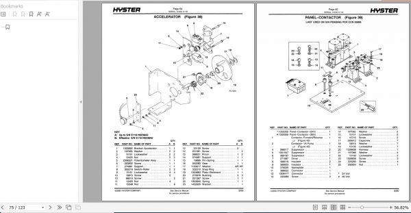 Hyster Electric Motor Narrow Aisle Trucks E18 R30F FA FF Parts Manual 897500 2
