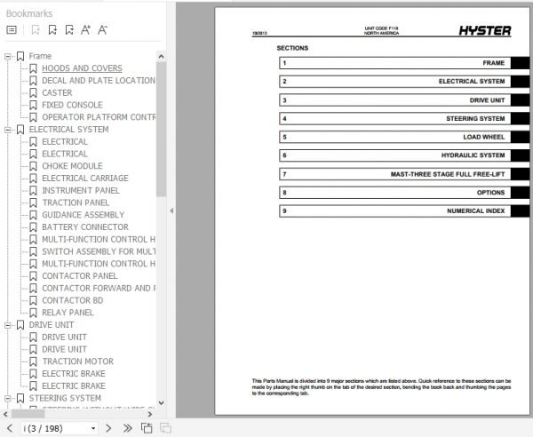 Hyster Electric Motor Narrow Aisle Trucks F118 R30XM XMA XMF Parts Manual 1469743 2