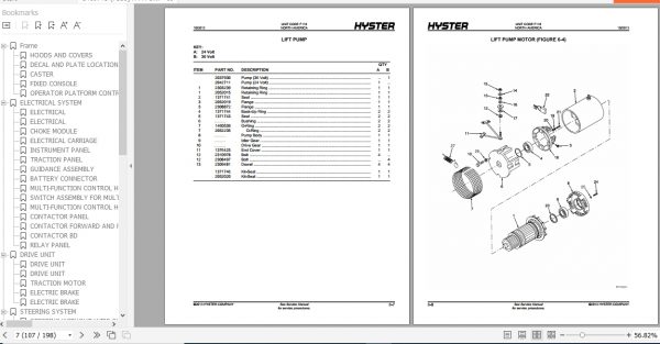 Hyster Electric Motor Narrow Aisle Trucks F118 R30XM XMA XMF Parts Manual 1469743 3