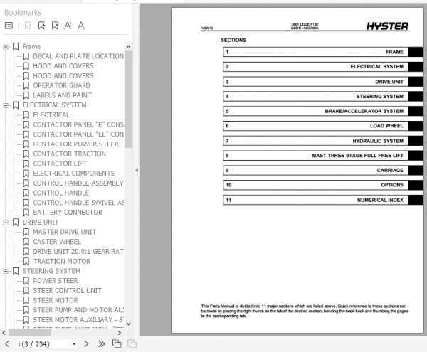 Hyster Electric Motor Narrow Aisle Trucks F138 N30XMDR2 N45XMR2 Parts Manual 1458149 2
