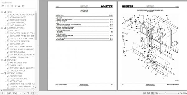 Hyster Electric Motor Narrow Aisle Trucks F138 N30XMDR2 N45XMR2 Parts Manual 1458149 3