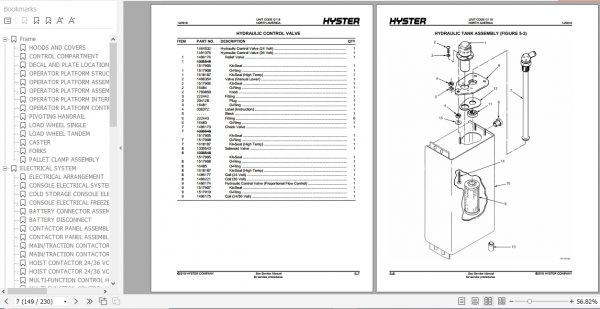 Hyster Electric Motor Narrow Aisle Trucks G118 R30XM2 R30XMA2 R30XMF2 Parts Manual 1485650 3