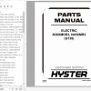 Hyster Electric Motor Narrow Aisle Trucks G138 N30XMDR3 N45XMR3 Parts Manual 1487039 1