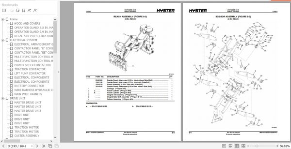 Hyster Electric Motor Narrow Aisle Trucks G138 N30XMDR3 N45XMR3 Parts Manual 1487039 3
