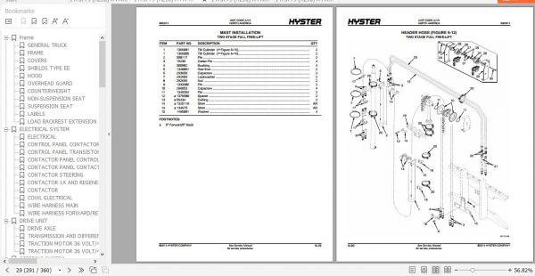 Hyster Electric Motor Rider Trucks A216 J40 60XM2 Parts Manual 1475779 4