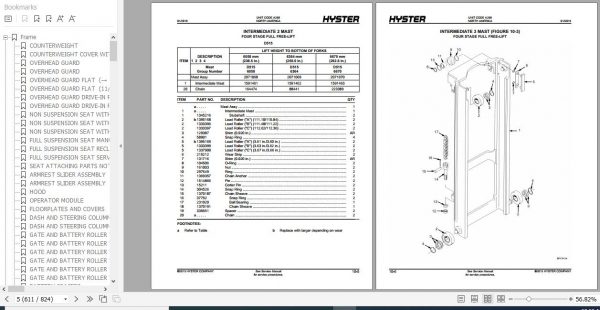 Hyster Electric Motor Rider Trucks A268 E45XN E50XN E55XN E60XN E65XN E70XN Parts Manual 1688833 3