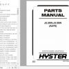 Hyster Electric Motor Rider Trucks A276 J2.2XN J3.5XN Parts Manual 1689122 1
