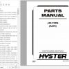 Hyster Electric Motor Rider Trucks A276 J45 70XN Parts Manual 1689119 1