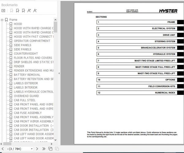 Hyster Electric Motor Rider Trucks A276 J45 70XN Parts Manual 1689119 2