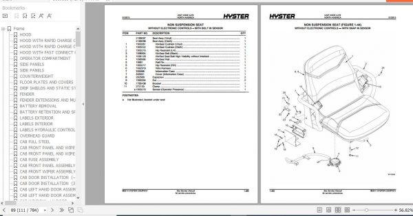 Hyster Electric Motor Rider Trucks A276 J45 70XN Parts Manual 1689119 3