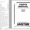 Hyster Electric Motor Rider Trucks A416 J40 65Z Parts Manual 1534730 1