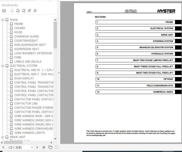 Hyster Electric Motor Rider Trucks A416 J40 65Z Parts Manual 1534730 2