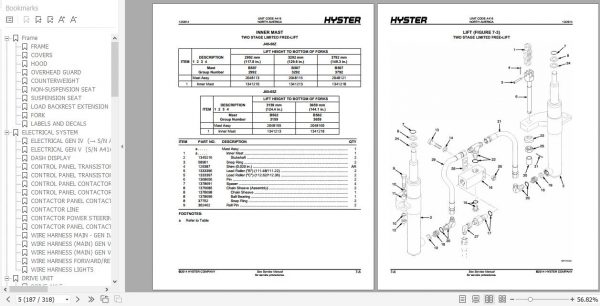 Hyster Electric Motor Rider Trucks A416 J40 65Z Parts Manual 1534730 3