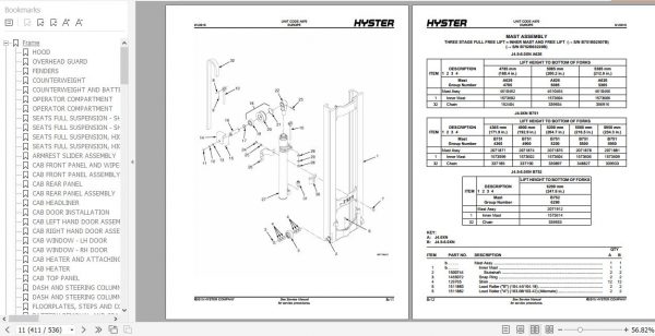 Hyster Electric Motor Rider Trucks A970 J4.0XN J4.5XNJ5.0XNJ5.0XN6J5.5XN6 Europe Parts Manual 7 1