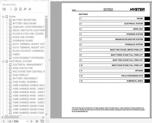 Hyster Electric Motor Rider Trucks B219 E30 35 40HSD2 Parts Manual 4002273 2