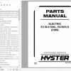 Hyster Electric Motor Rider Trucks C098 E3.50 5.50XL E4.50XLS Europe Parts Manual 1487337 1