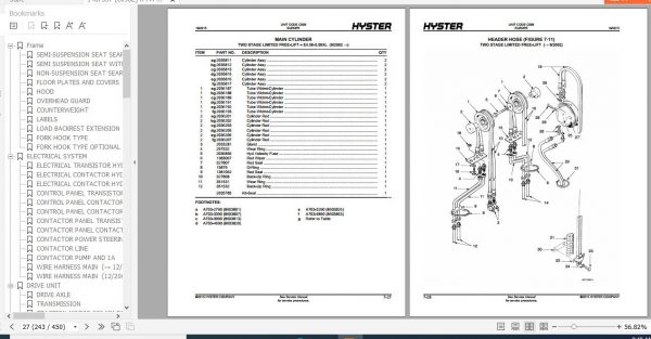 Hyster Electric Motor Rider Trucks C098 E3.50 5.50XL E4.50XLS Europe Parts Manual 1487337 3