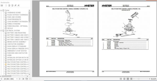 Hyster Electric Motor Rider Trucks C219 E30HSD3 E35HSD3 E40HSD3 Parts Manual Hyster 4131324 3