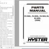 Hyster Electric Motor Rider Trucks D098 E3.50XL E4.00XL E4.50XL XLS E5.50XL Parts Manual 1596590 1