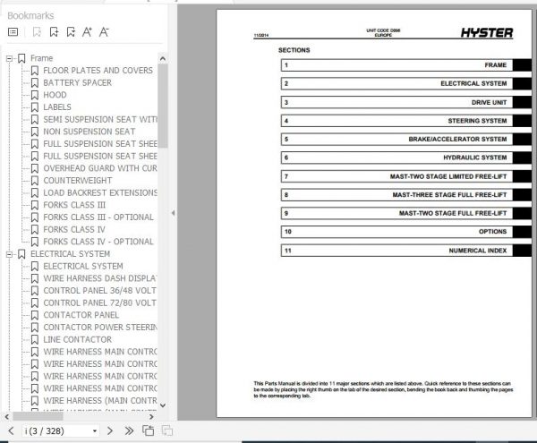 Hyster Electric Motor Rider Trucks D098 E3.50XL E4.00XL E4.50XL XLS E5.50XL Parts Manual 1596590 2