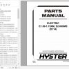 Hyster Electric Motor Rider Trucks D114 E1.50 1.75XM E2.00XMS Parts Manual 897744 1