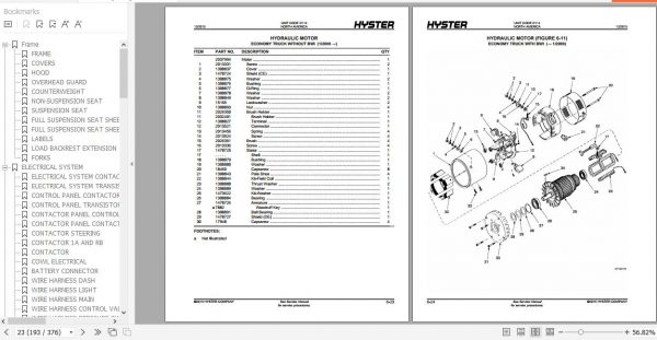 Hyster Electric Motor Rider Trucks D114 E25 35XM2 E40XM2S Parts Manual 1475783 3