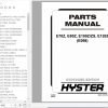 Hyster Electric Motor Rider Trucks E098 E70Z E80Z E100ZZS E120Z Parts Manual 1636002 1