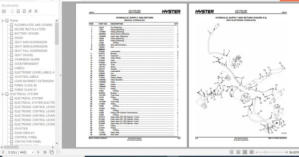 Hyster Electric Motor Rider Trucks E098 E70Z E80Z E100ZZS E120Z Parts Manual 1636002 3