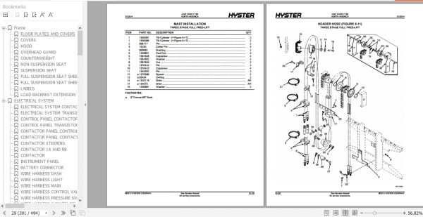 Hyster Electric Motor Rider Trucks F108 E45 65XM2 Parts Manual 1475778 3