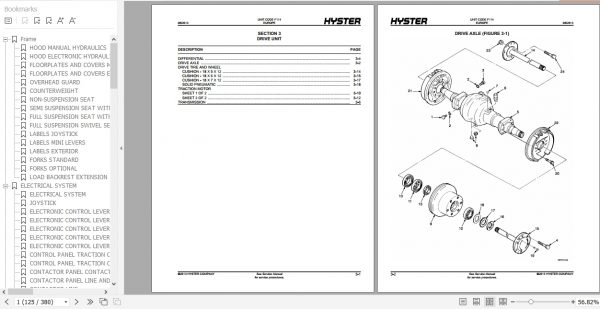 Hyster Electric Motor Rider Trucks F114 E1.50XM E1.75XM E2.00XMS Europe Parts Manual 1625063 3