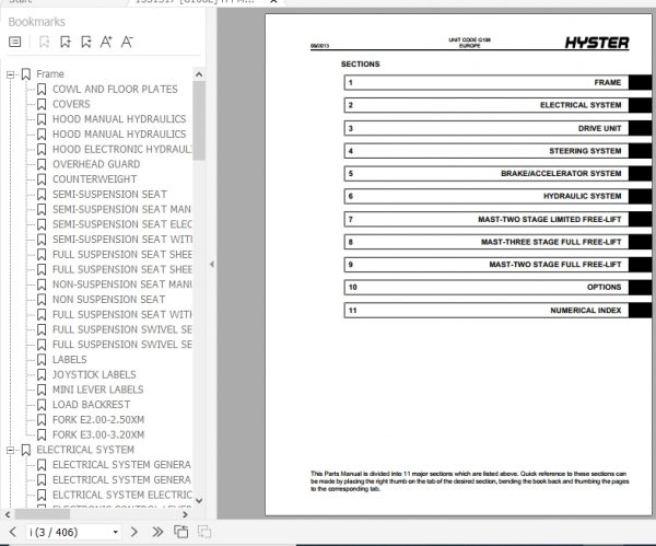 Hyster Electric Motor Rider Trucks G108 E2.00 3.20XM Europe Parts Manual 1551317 2