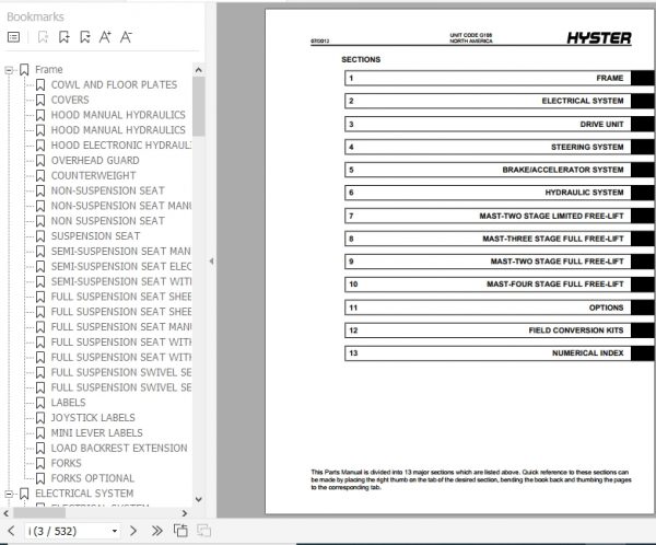 Hyster Electric Motor Rider Trucks G108 E40 65Z Parts Manual 1551316 2