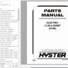Hyster Electric Motor Rider Trucks G160 J1.60 2.00XMT Europe Parts Manual 1468044 1