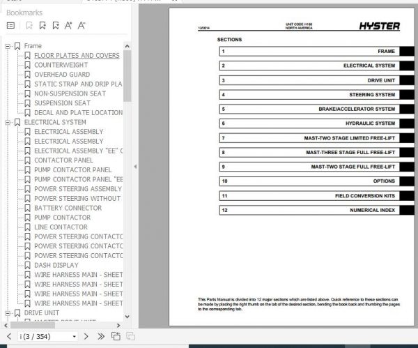 Hyster Electric Motor Rider Trucks H160 J30 40XMT2 Parts Manual 1463774 2